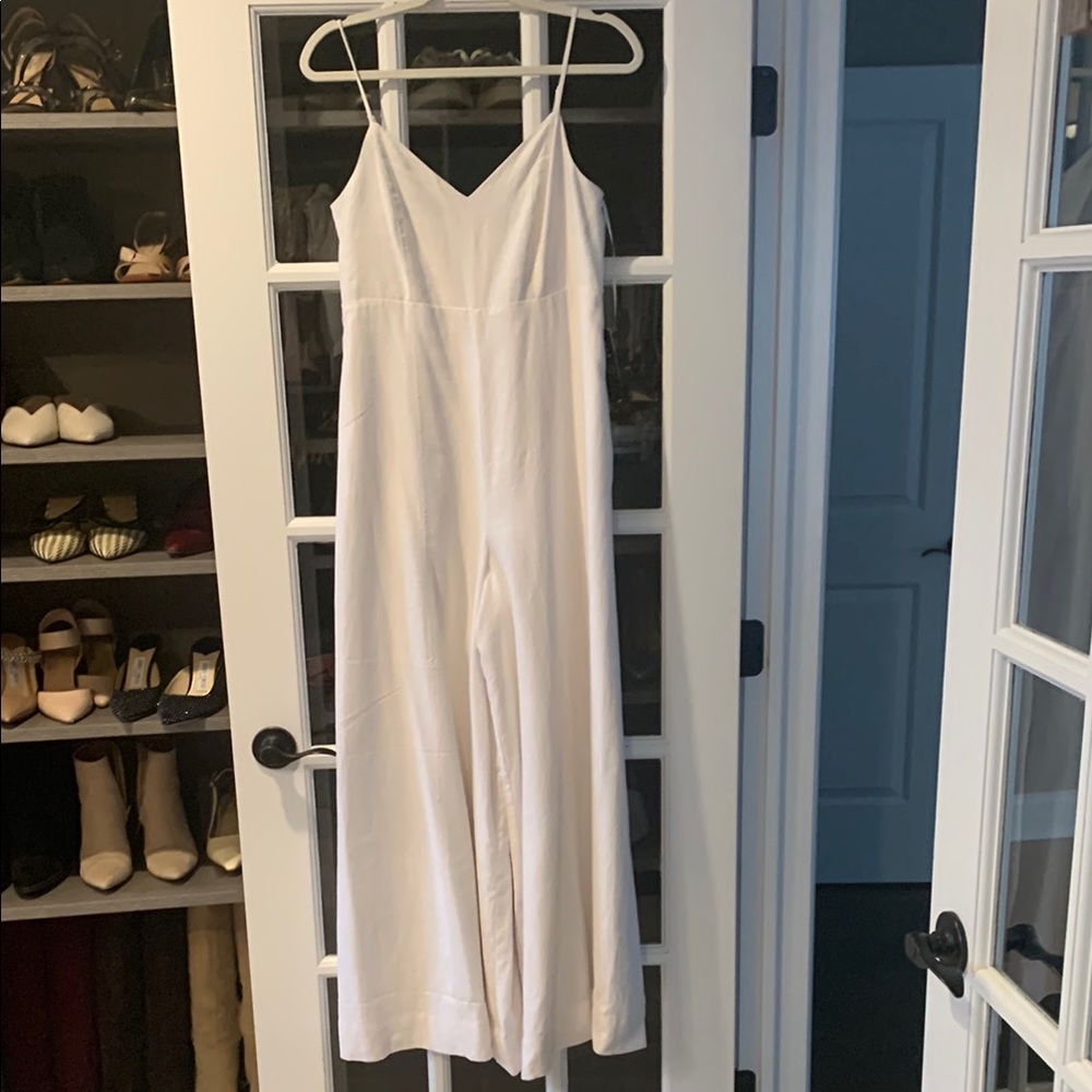 Express White Spaghetti Strap Jumpsuit
